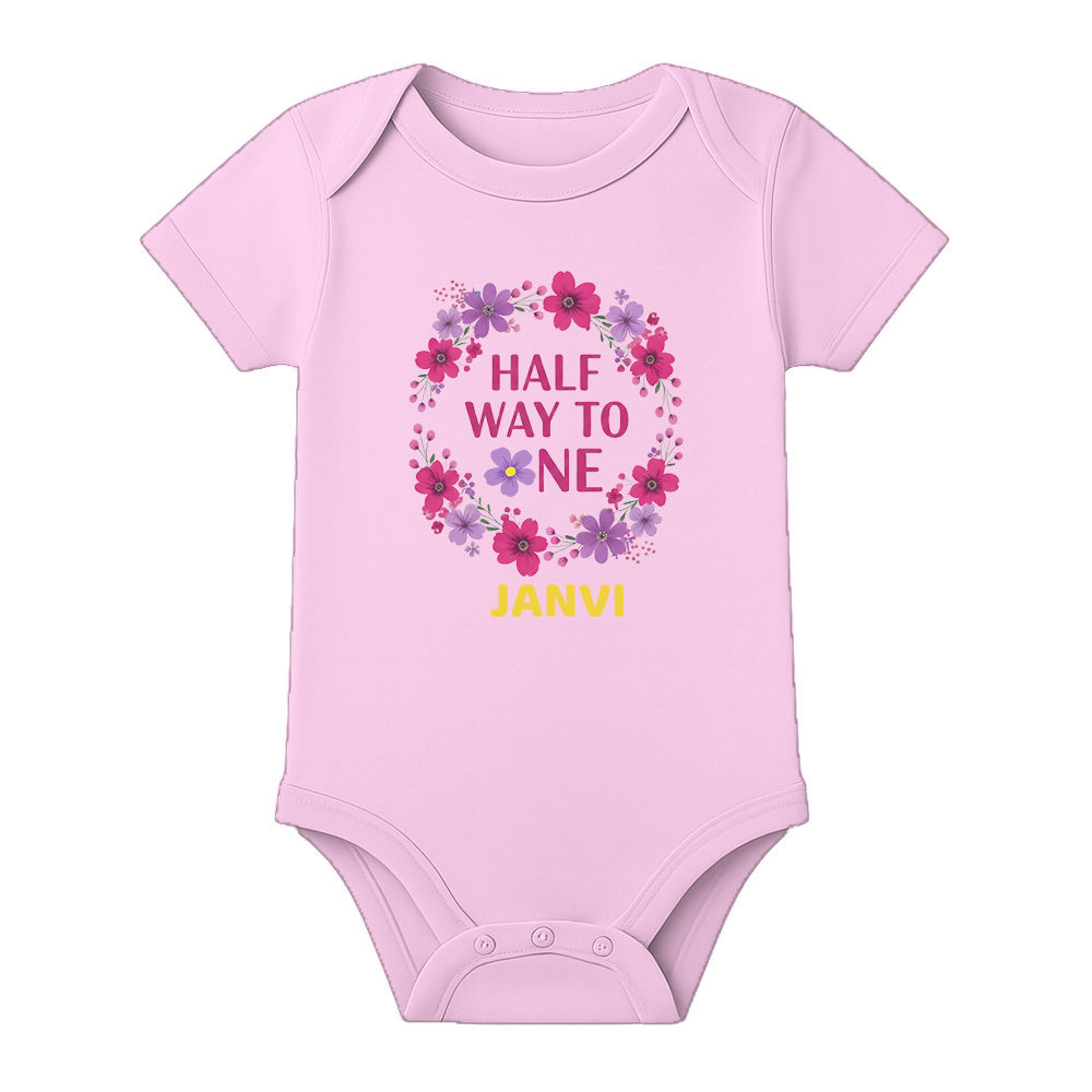 Half Birthday Custom Name Romper Premium Cotton