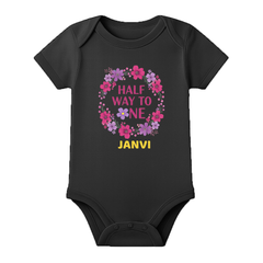 Half Birthday Custom Name Romper Premium Cotton