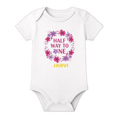 Half Birthday Custom Name Romper Premium Cotton