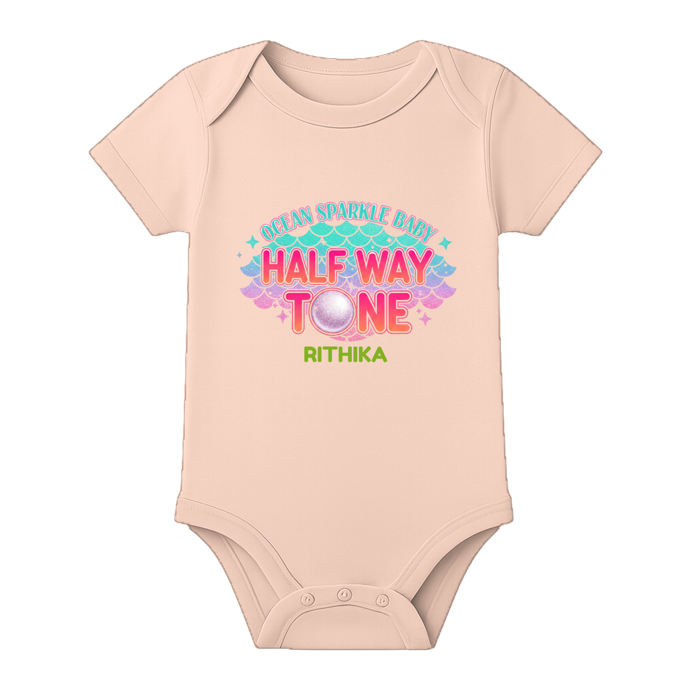 Half Birthday Cute Baby Onesie Name Printed