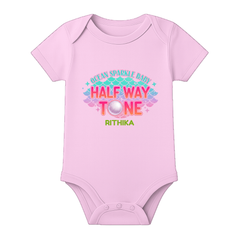 Half Birthday Cute Baby Onesie Name Printed