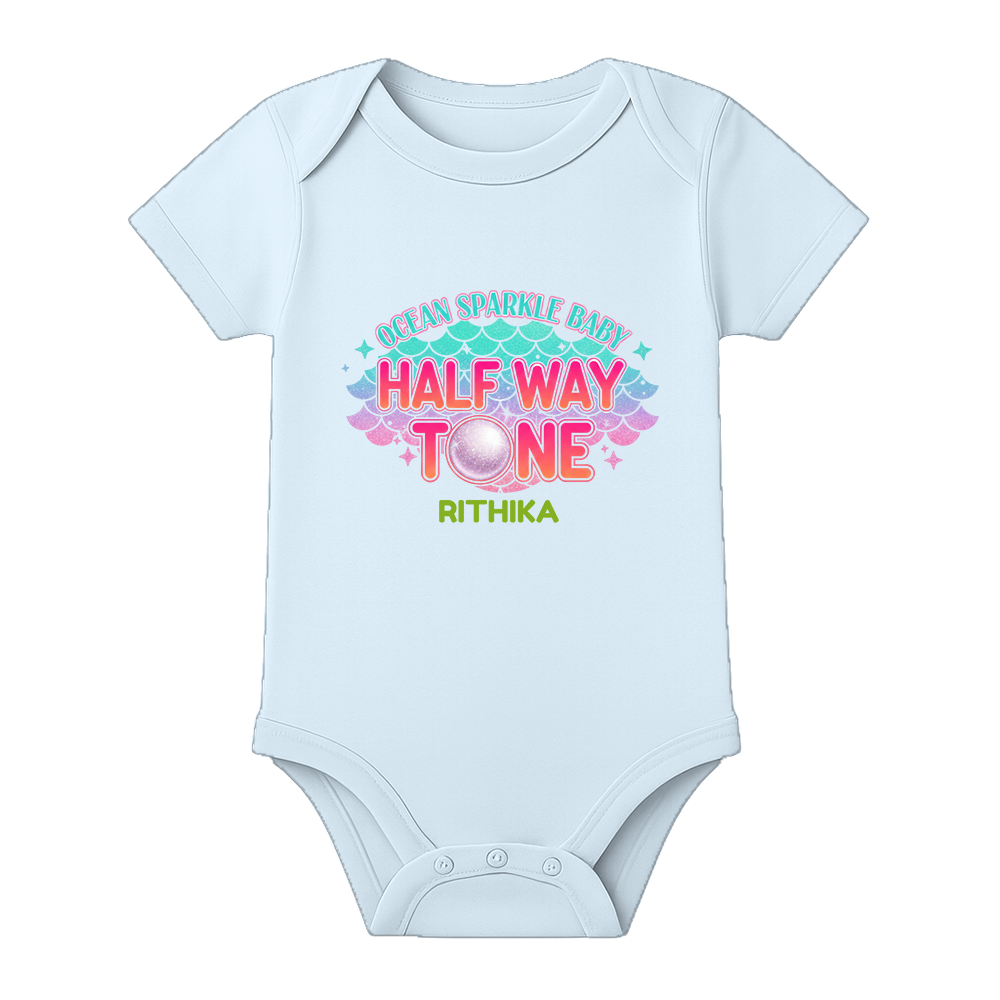 Half Birthday Cute Baby Onesie Name Printed