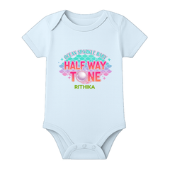 Half Birthday Cute Baby Onesie Name Printed