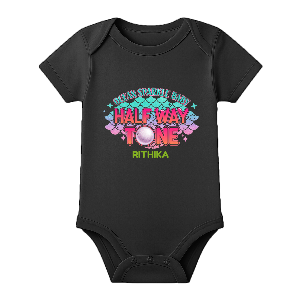 Half Birthday Cute Baby Onesie Name Printed