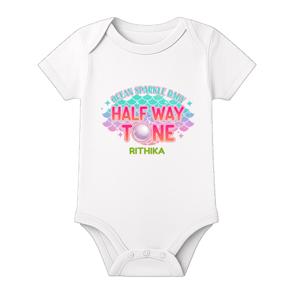 Half Birthday Cute Baby Onesie Name Printed
