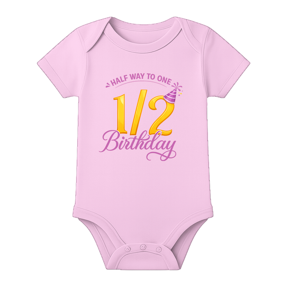 Half Birthday Baby Announcement Onesie Personalized