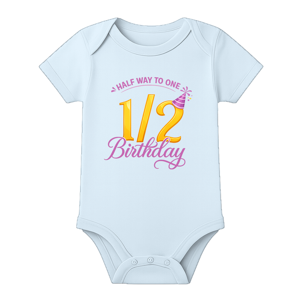 Half Birthday Baby Announcement Onesie Personalized