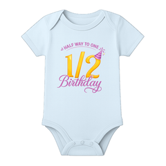 Half Birthday Baby Announcement Onesie Personalized