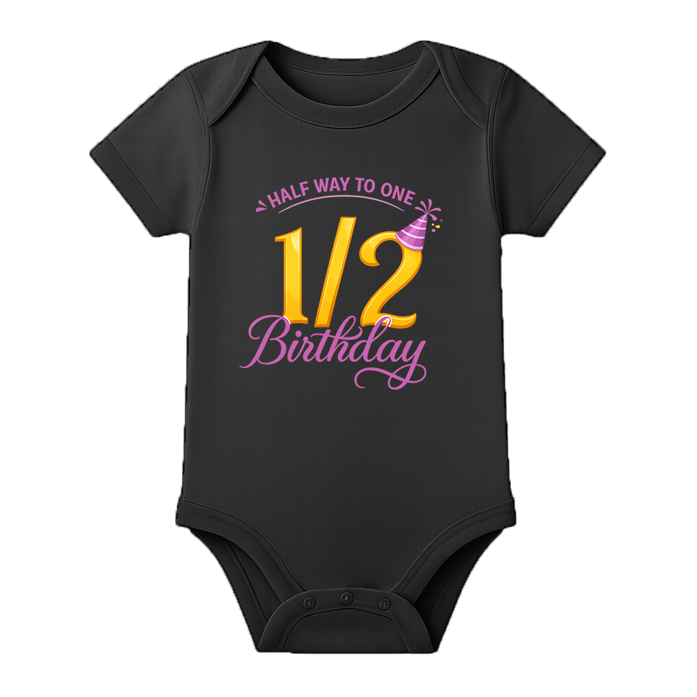 Half Birthday Baby Announcement Onesie Personalized