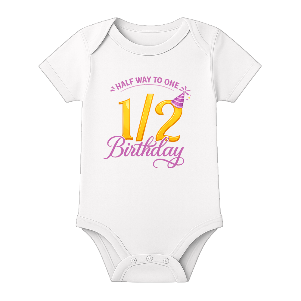 Half Birthday Baby Announcement Onesie Personalized