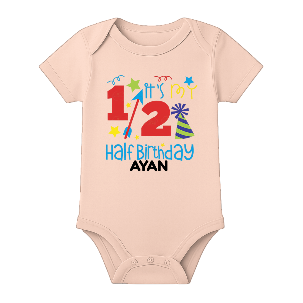 Half Birthday Baby Gift Personalized Romper