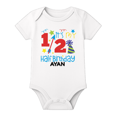 Half Birthday Baby Gift Personalized Romper