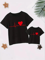 HeartBeat Matching Mom and Kids Tshirts