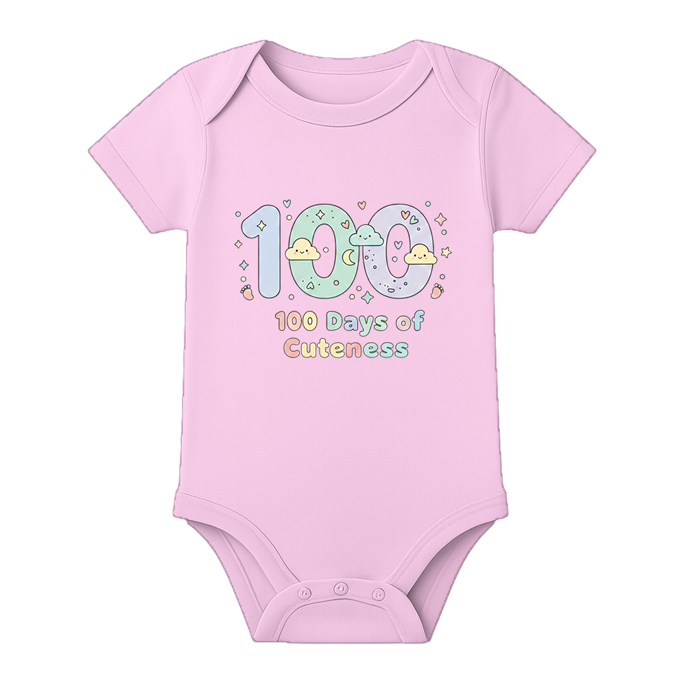 Happy 100 Days Baby Onesie Custom Name Print