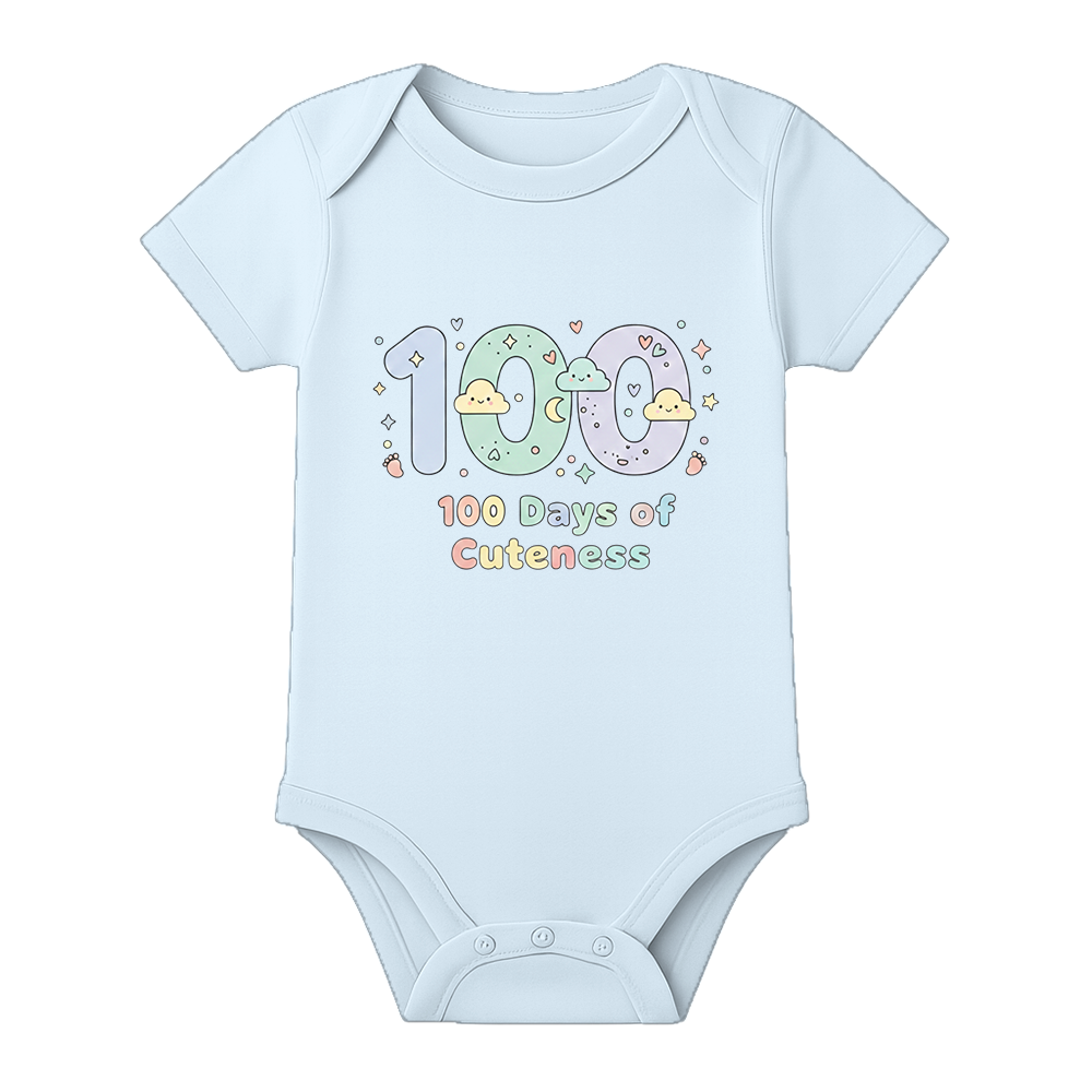 Happy 100 Days Baby Onesie Custom Name Print