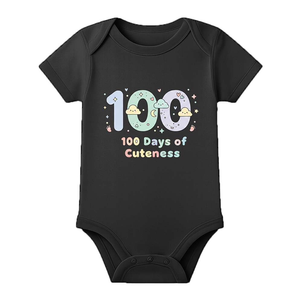 Happy 100 Days Baby Onesie Custom Name Print