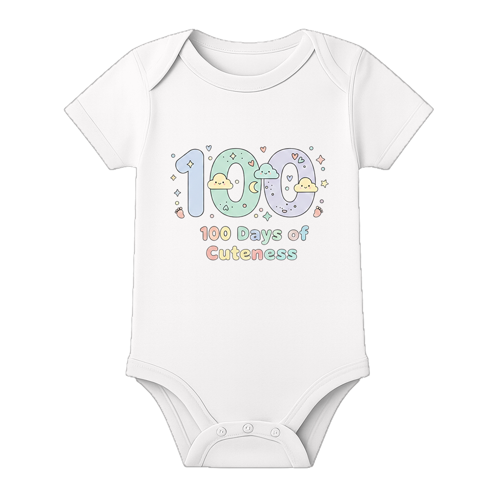 Happy 100 Days Baby Onesie Custom Name Print