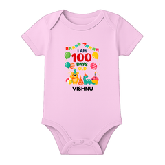 Custom 100 Days Baby Romper with Name Print