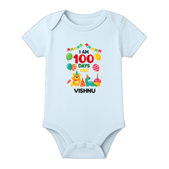 Custom 100 Days Baby Romper with Name Print