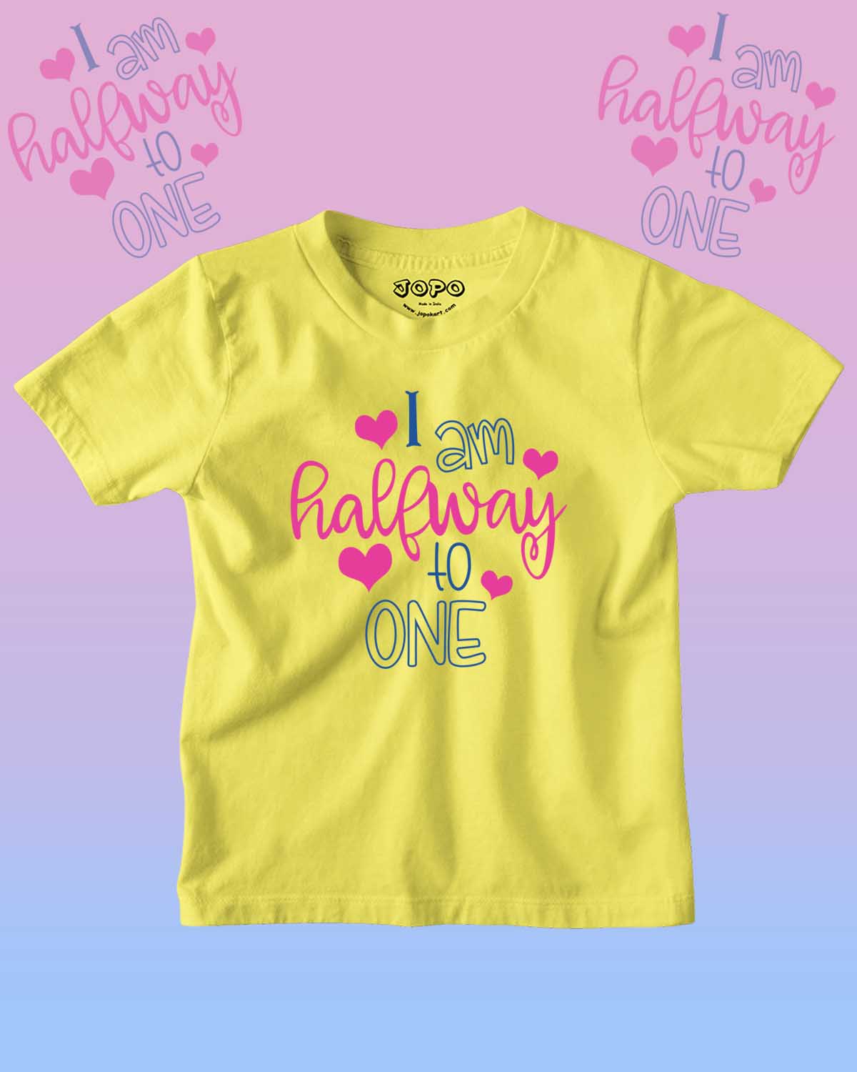 Halfway to One Birthday Kid Boy and Girl 6months - Half Birthday T-Shirt