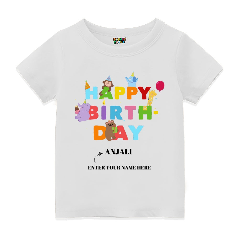 Happy Birthday Jungle Theme Kids Tshirts