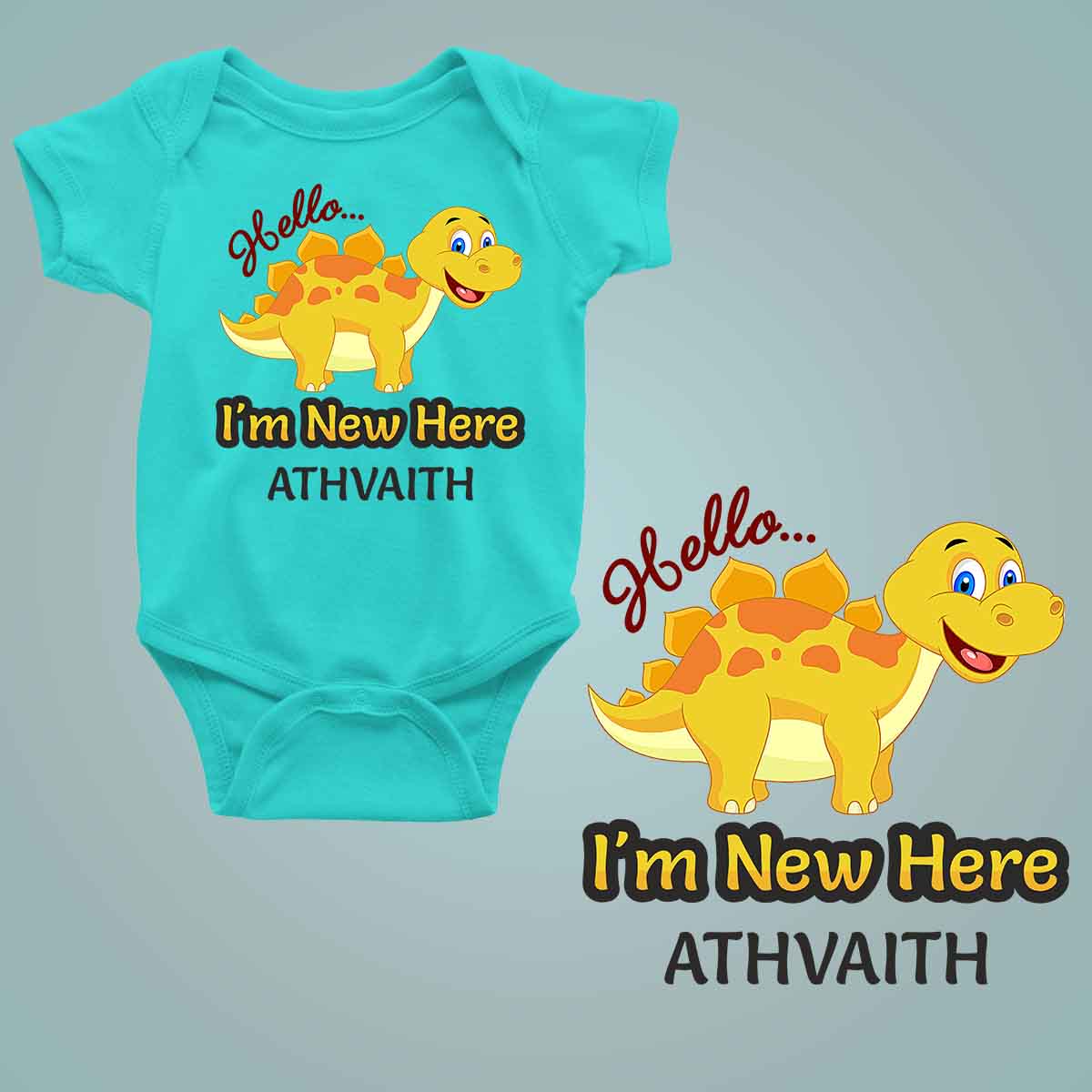 Hello I'm New Here Custom Name - New Born Baby Onesie
