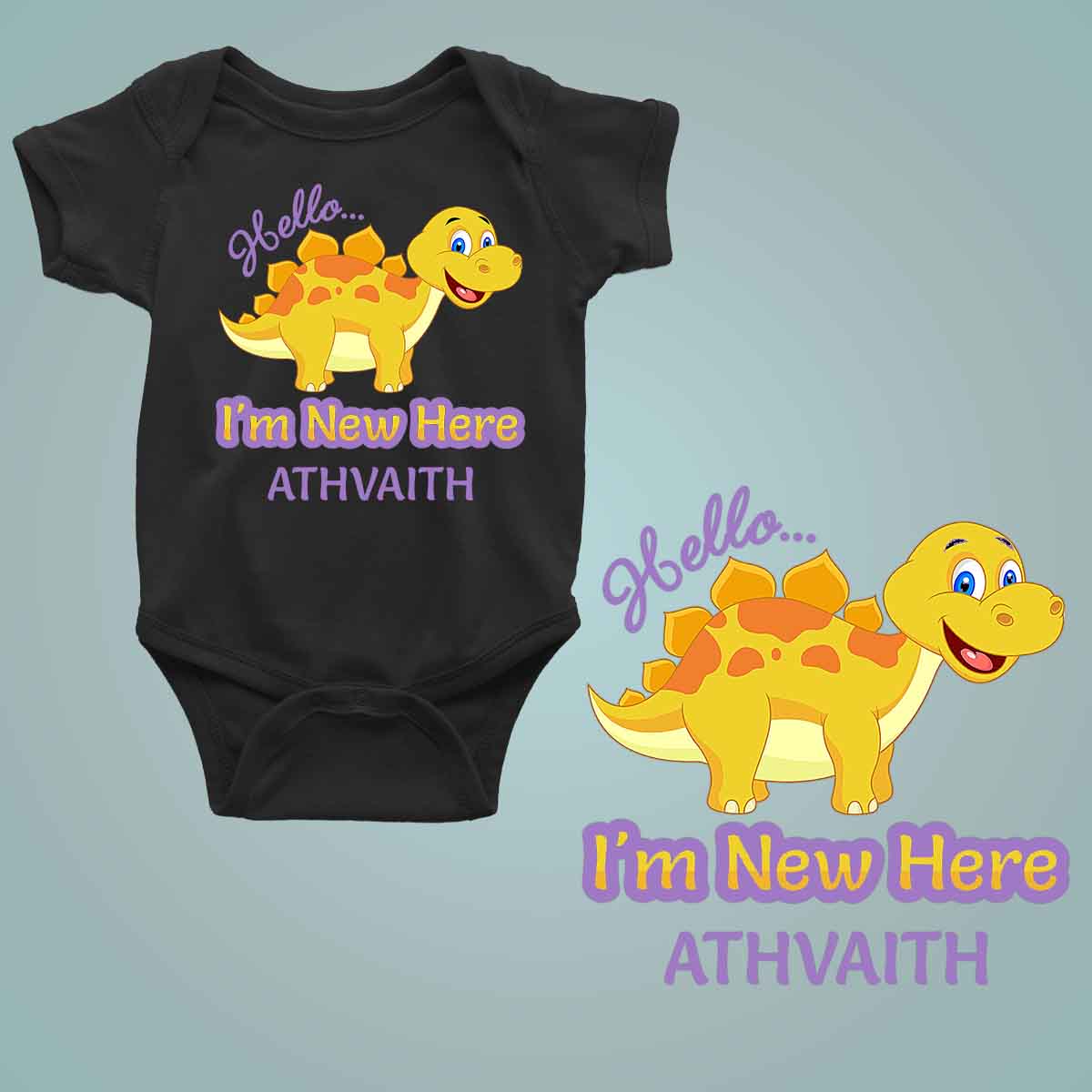 Hello I'm New Here Custom Name - New Born Baby Onesie