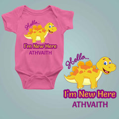 Hello I'm New Here Custom Name - New Born Baby Onesie