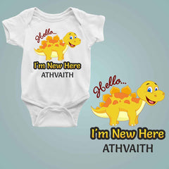 Hello I'm New Here Custom Name - New Born Baby Onesie