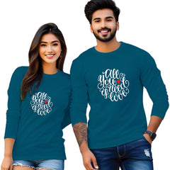 Full sleeve printed couple T Shirt