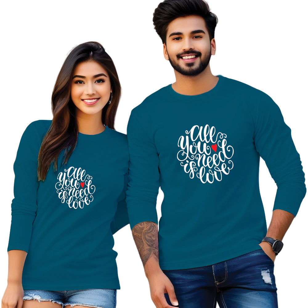 Full sleeve printed couple T Shirt