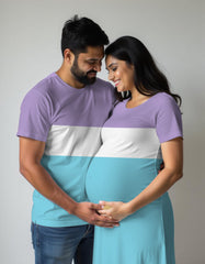 Color Block Trending Tshirt Dress for Mom and Tshirt for Dad
