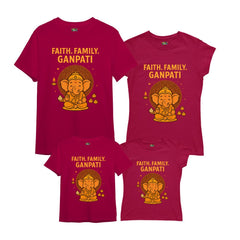Ganesh Chathurthi Family Twinning Tshirts - Maroon