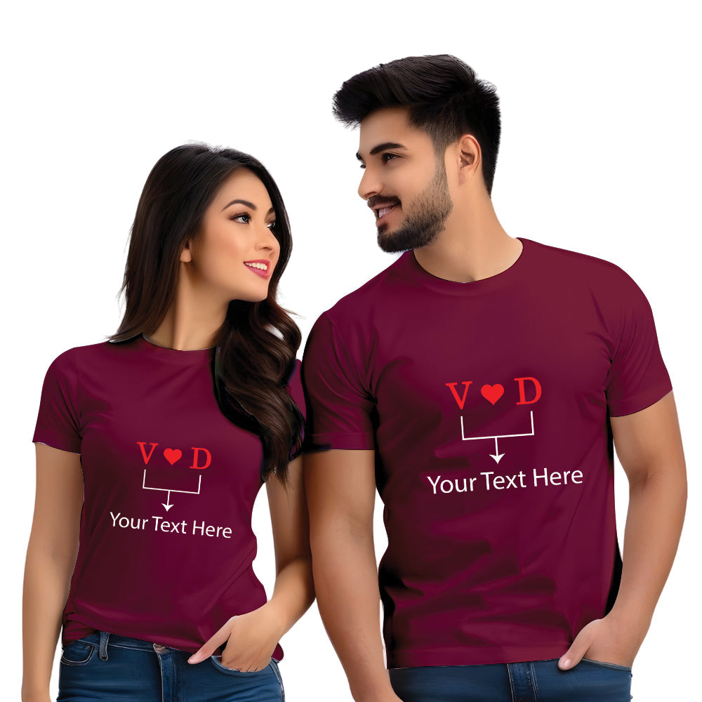 Half Sleeve Couples  Name Printed  T Shirt