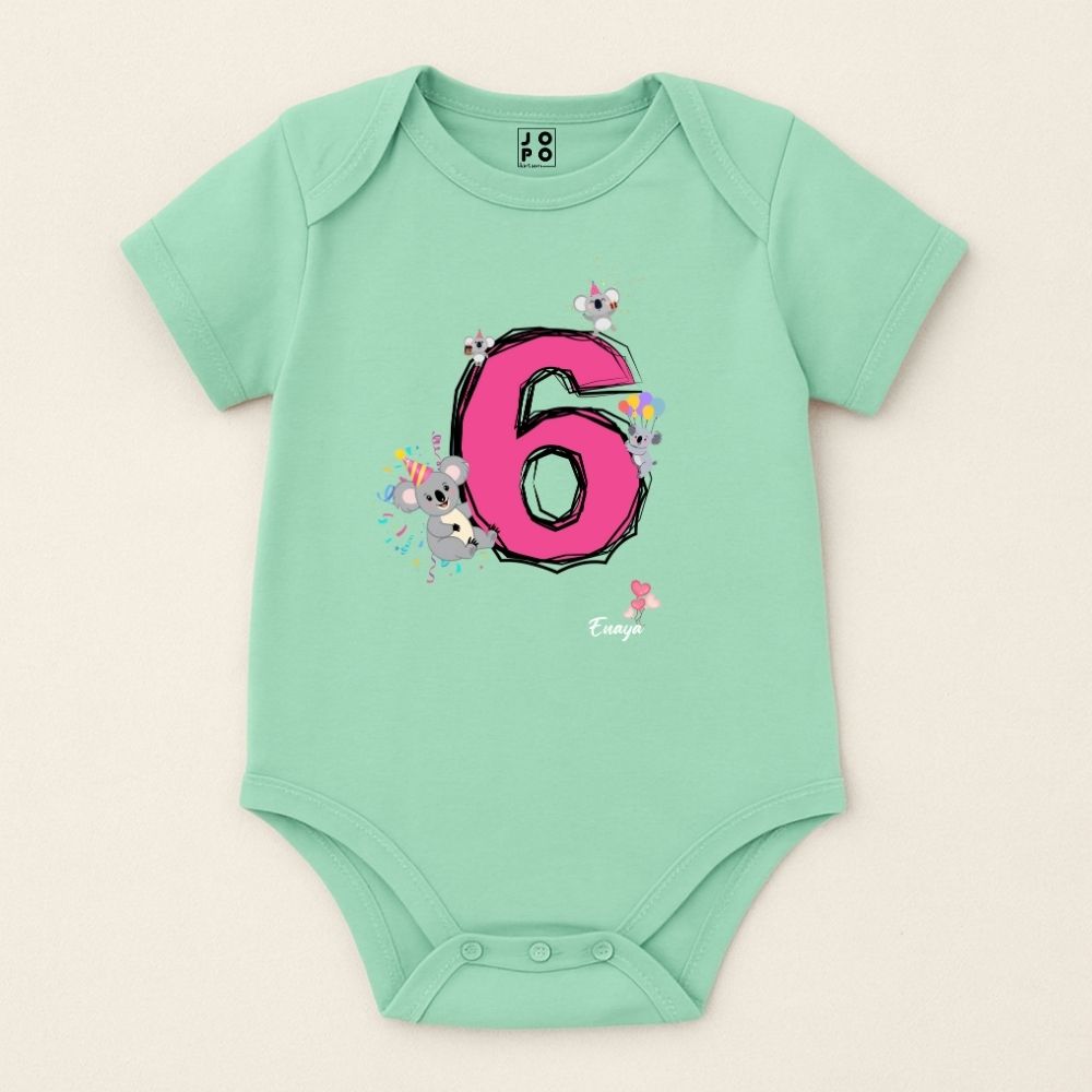 6th Month Birthday Baby Romper for Boys/Girls - Monthly Birthday Romper