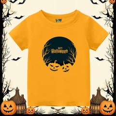 Happy Halloween Night T-Shirt | Kids Spooky Jack-o'-Lantern Moon Graphic Tee