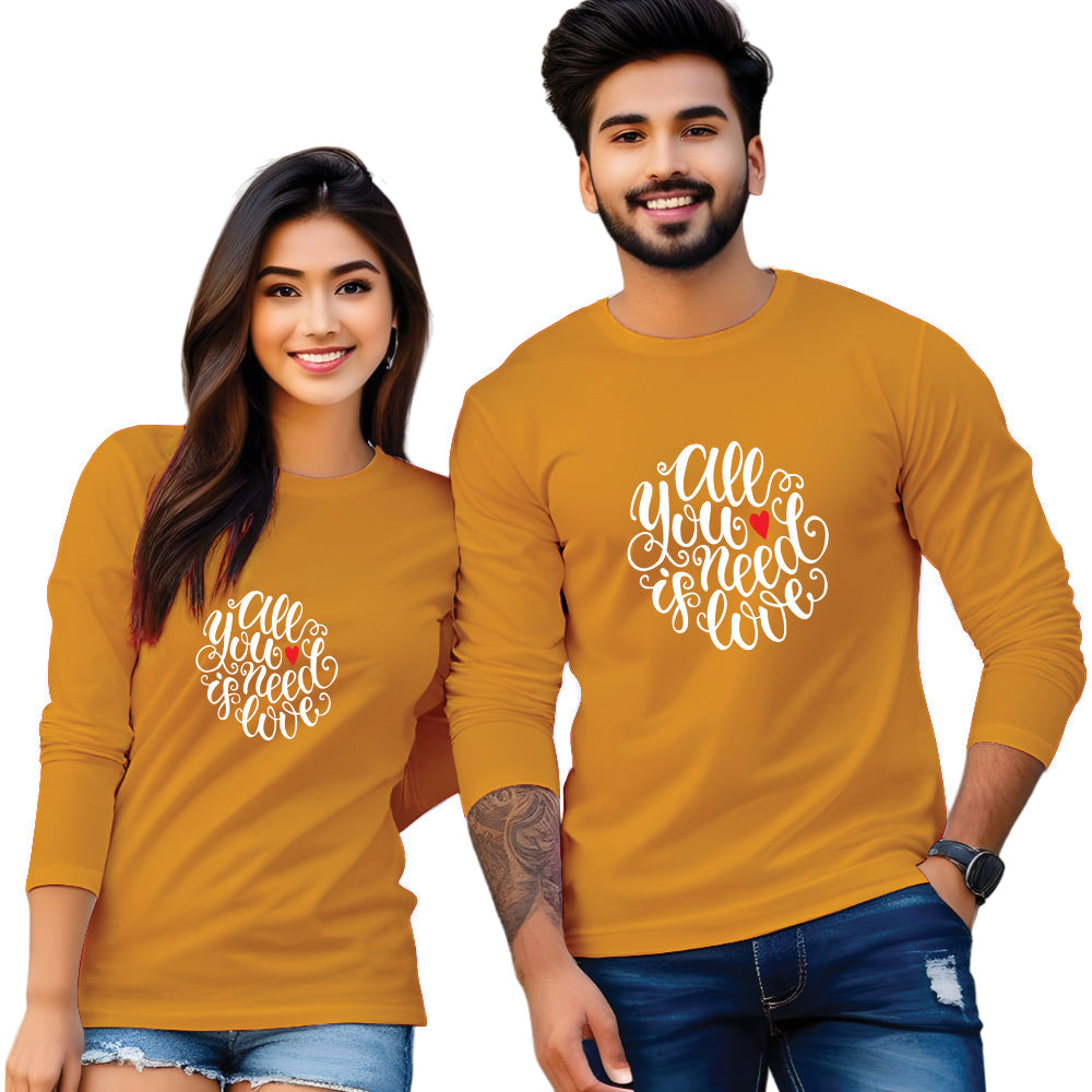 Full sleeve printed couple T Shirt