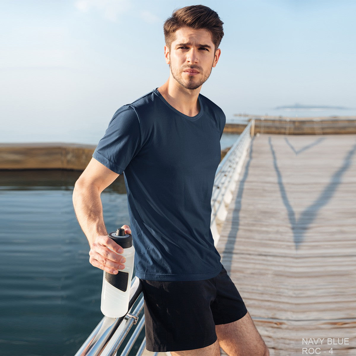 Dry Fit athletic T shirt for Men - Navy Blue