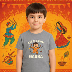 First Garba Kids T-Shirt – Personalized Navratri Outfit for Boys