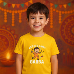 First Garba Kids T-Shirt – Personalized Navratri Outfit for Boys