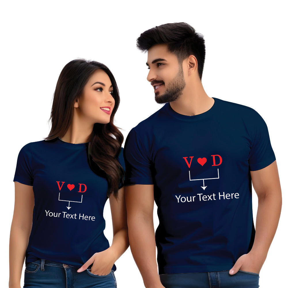 Half Sleeve Couples  Name Printed  T Shirt