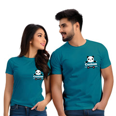 Half sleeve Panda printed couple T Shirt
