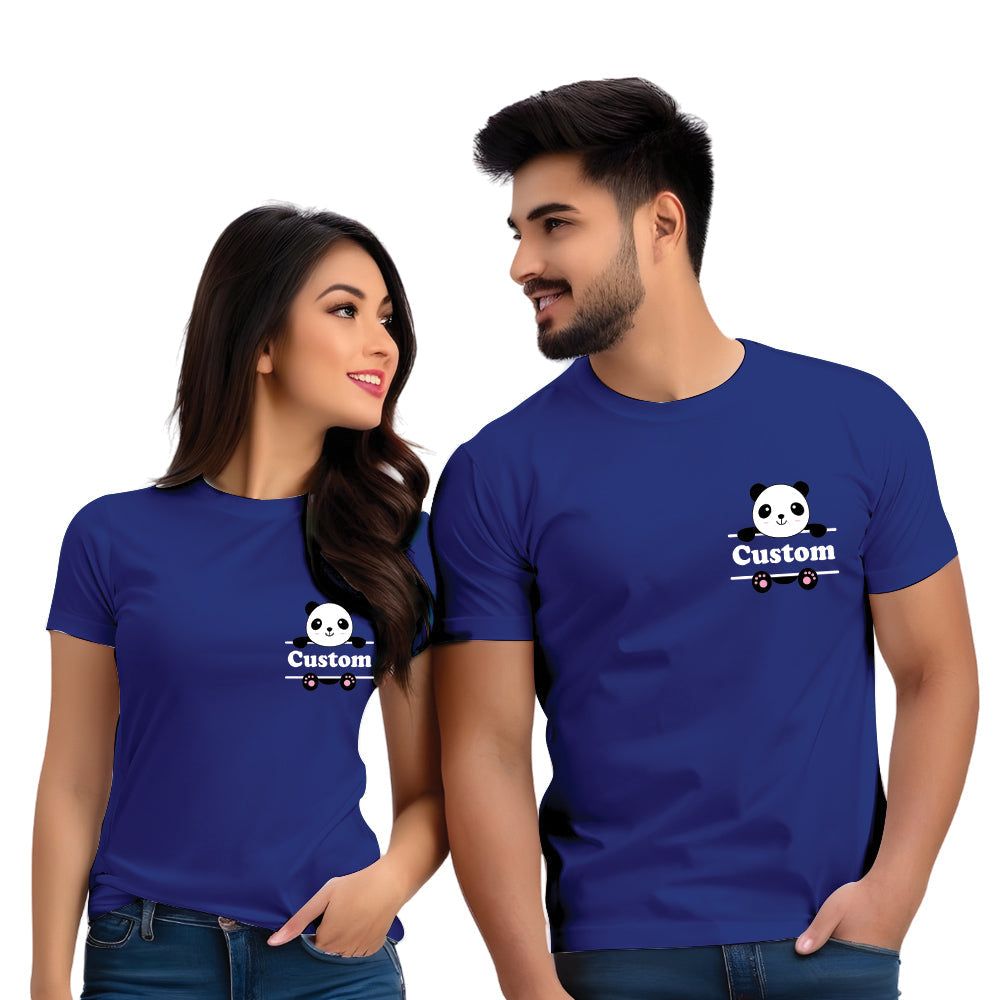 Half sleeve Panda printed couple T Shirt