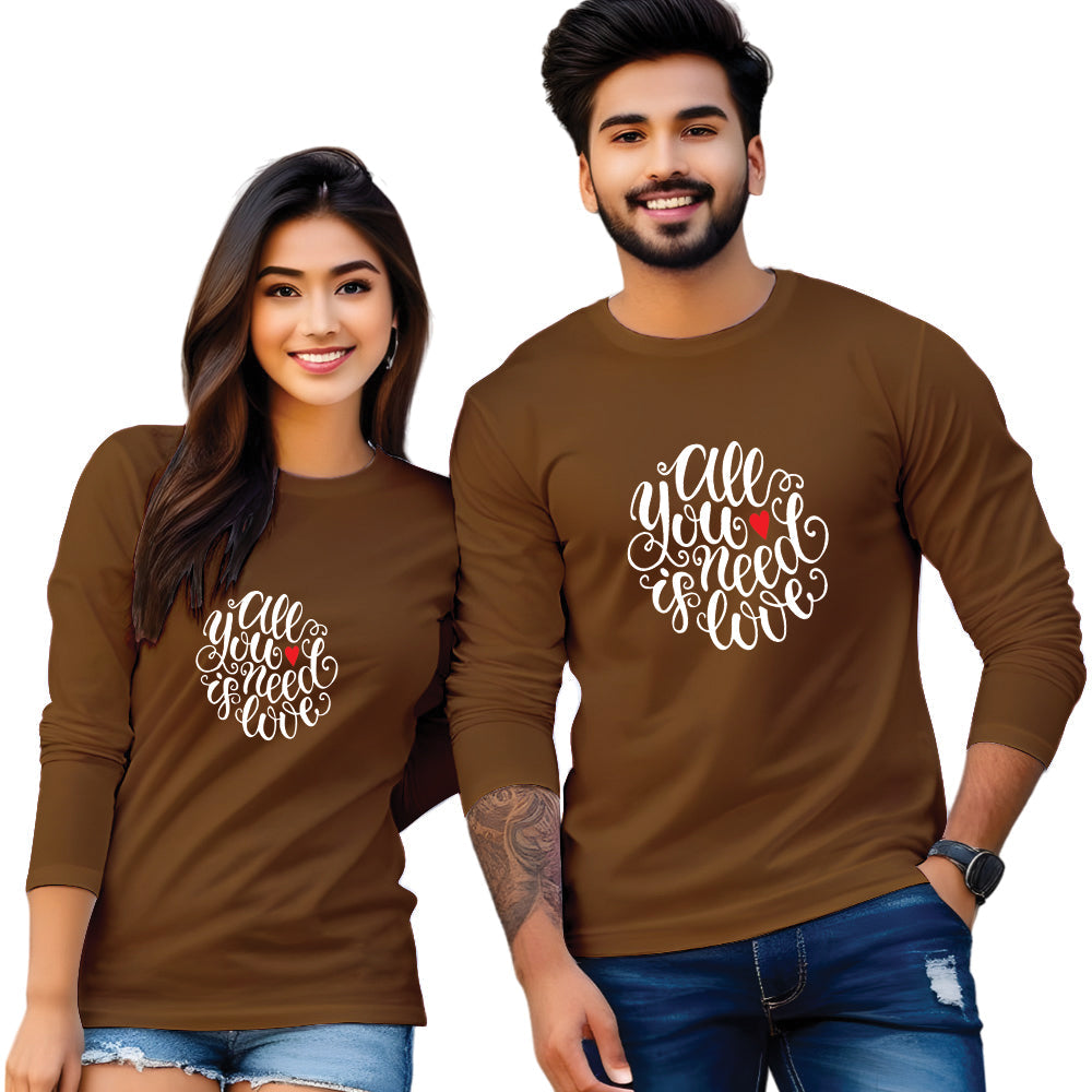Full sleeve printed couple T Shirt