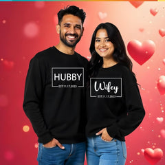 Hubby Wifey Est. Couple Sweatshirts