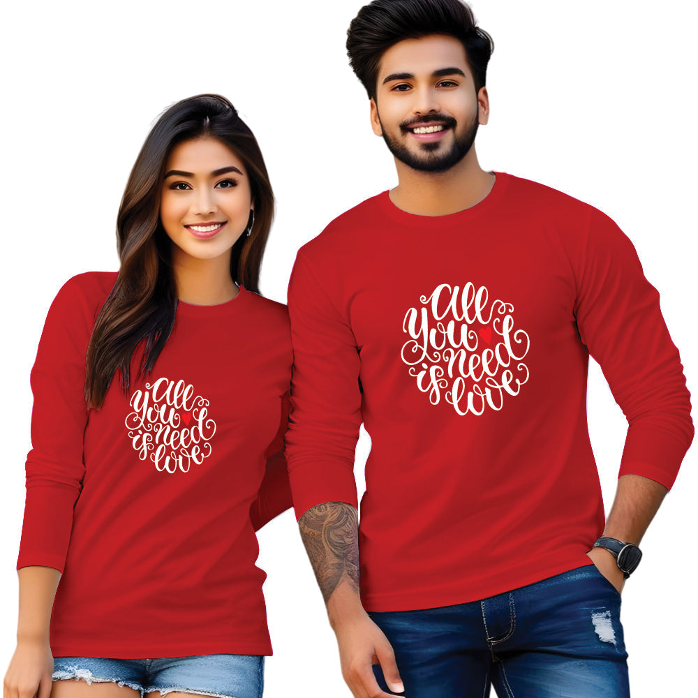 Full sleeve printed couple T Shirt