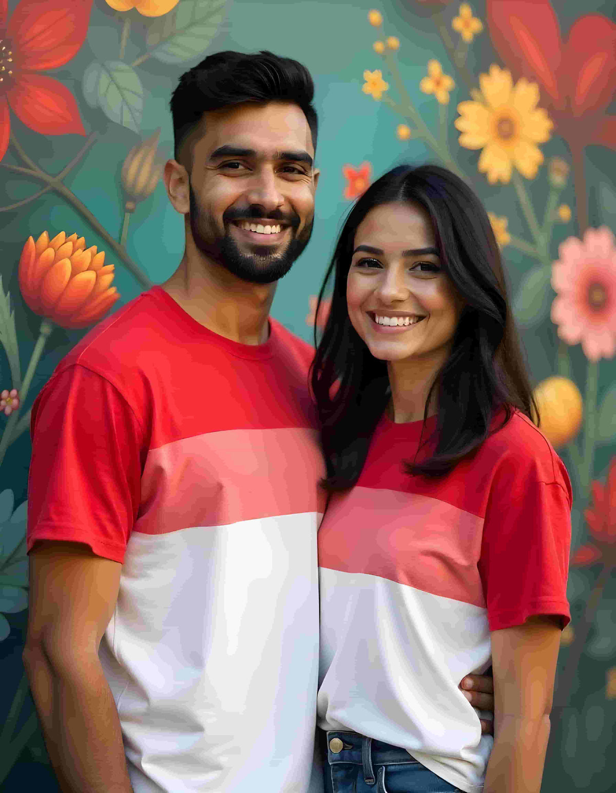Couple Color Block Tshirts