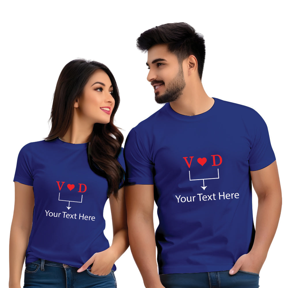 Half Sleeve Couples  Name Printed  T Shirt