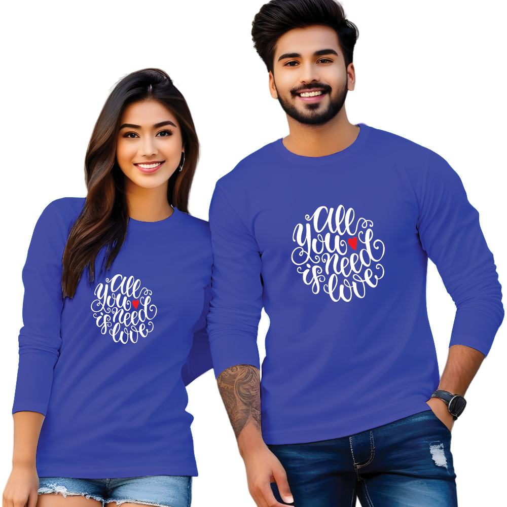 Full sleeve printed couple T Shirt