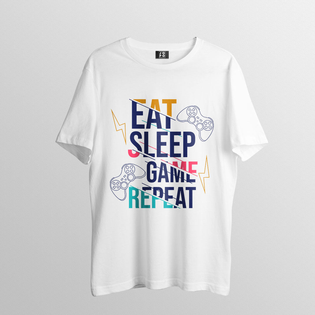EAT SLEEP GAME REPEAT OVERSIZE T SHIRT